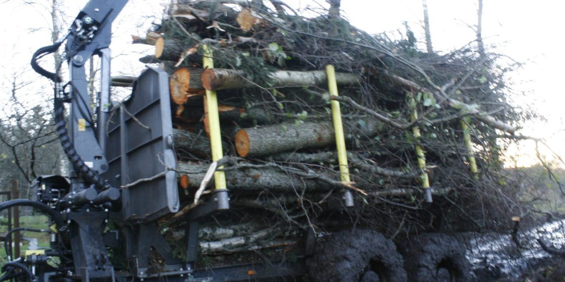 Foto: kodumaa konstruktorid said valmis uute tehniliste lahendustega puidu väljavedamise haagise, mil teeb spetsiaalsele väljaveotraktorile silmad ette.
