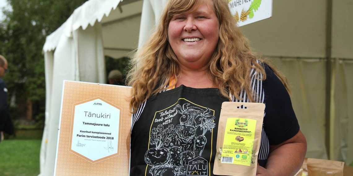 Parim tervisetoode 2018 – kooritud kanepiseemned (Tammejuure talu), Parim talutoit 2018 konkurss. Foto: Alar Allas