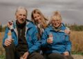 Marjamaa talu pere: isa Tõnu Oks, tütar Elke Lillemets, ema Maria Oks. Foto: erakogu