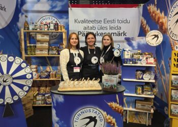 Eesti Põllumajandus-Kaubanduskoja naiskond tutvustamas Pääsukesemärki mullu septembri lõpus toimunud Tallinna Toidumessil. Foto: EPKK